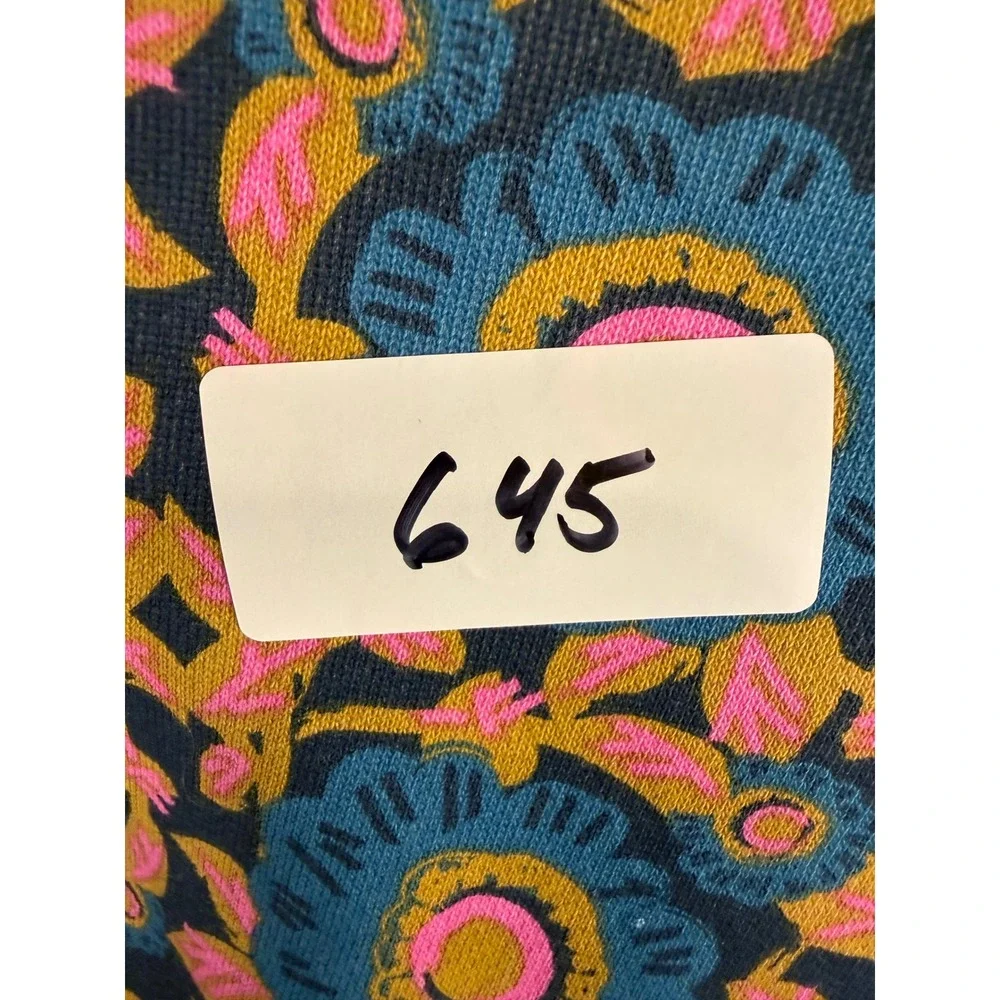 Natural Life Floral Cropped Sweatshirt Womens XL Blue Pink Mustard Pullover 645 - Picture 8 of 8